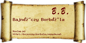 Bajnóczy Borbála névjegykártya