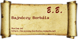 Bajnóczy Borbála névjegykártya